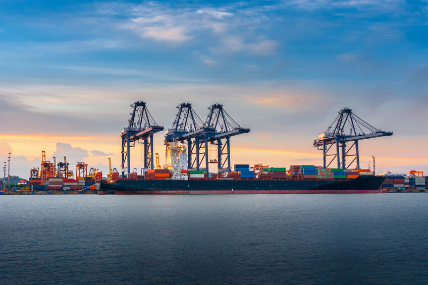 Cargo ship at port