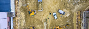 Construction site from aerial view