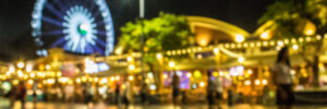 Blurred photo of a theme park
